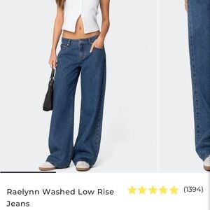 Edikted Raelynn Washed Low Rise Jeans